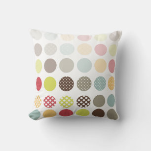 Almofada Pontos polka retro da PixDezines/cores de fundo di