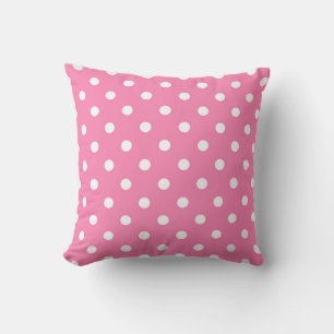 Almofada Pontos Polka Rosa e Branco
