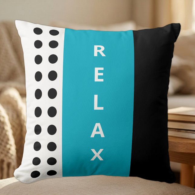 Almofada Pontos relax preto azul celeste (Criador carregado)