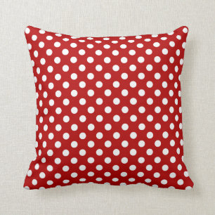 Almofada Pontos retros - vermelho e branco