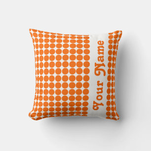 Almofada Pontos Safari Tangerine com texto personalizado