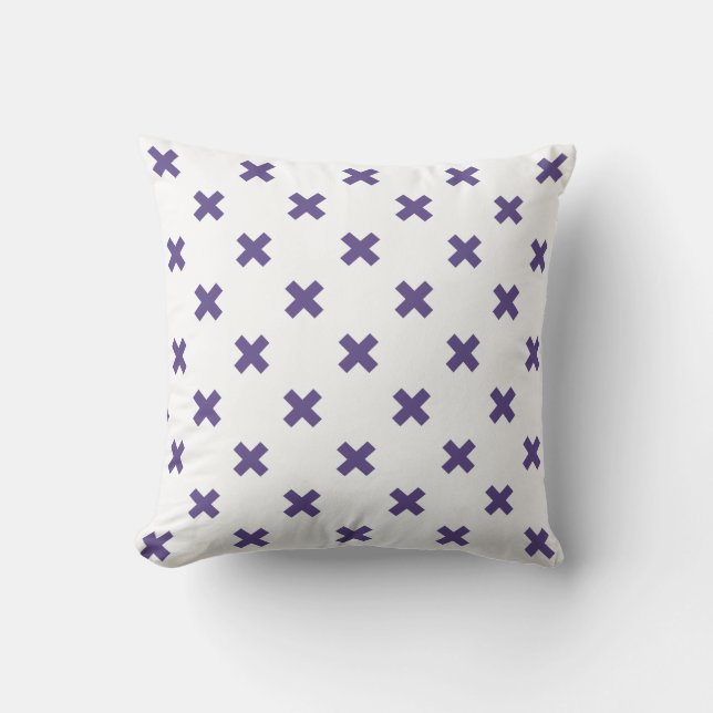 Almofada Pontos transversais ultra violetas em branco (Frente)