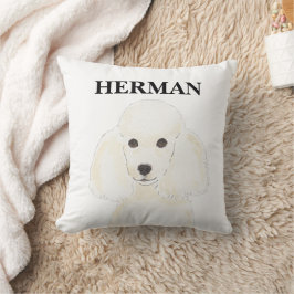 Almofada Poodle branco reversível personalizado
