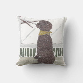 Almofada Poodle de Chocolate, Travesseiro decorativo de Poo