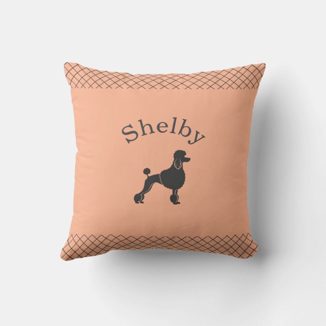 Almofada Poodle Personalizado Cor de Laranja Pastel Combina (Verso)