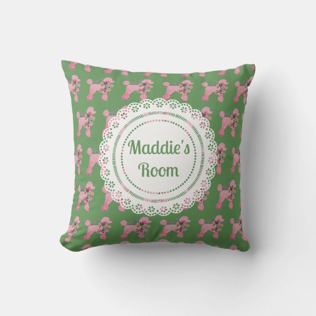 Almofada Poodle Rosa Suave Personalizado (Frente)