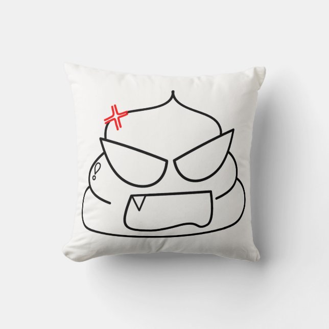 Almofada Poop zangado - Brootsch, o PooPoo (Frente)