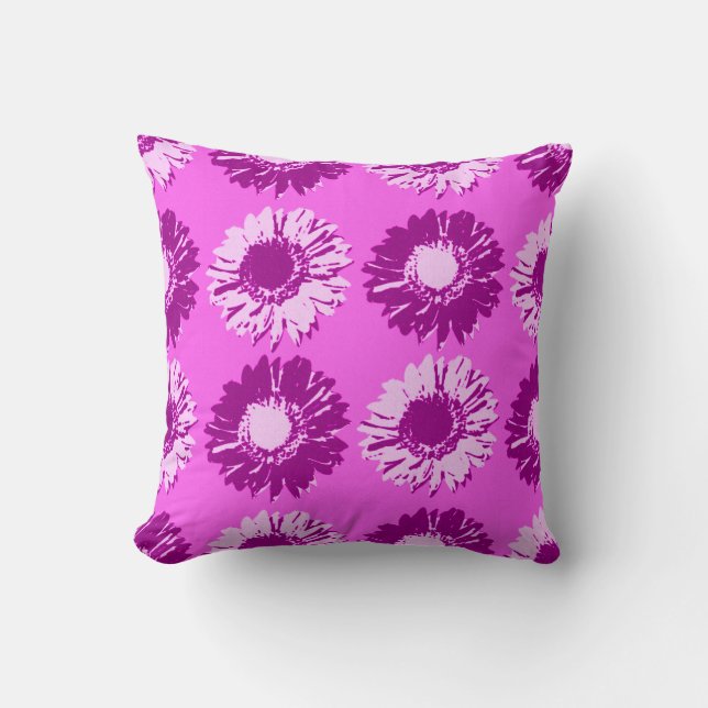 Almofada Pop Art Daisies - Roxo, Violeta e Orquídea (Frente)