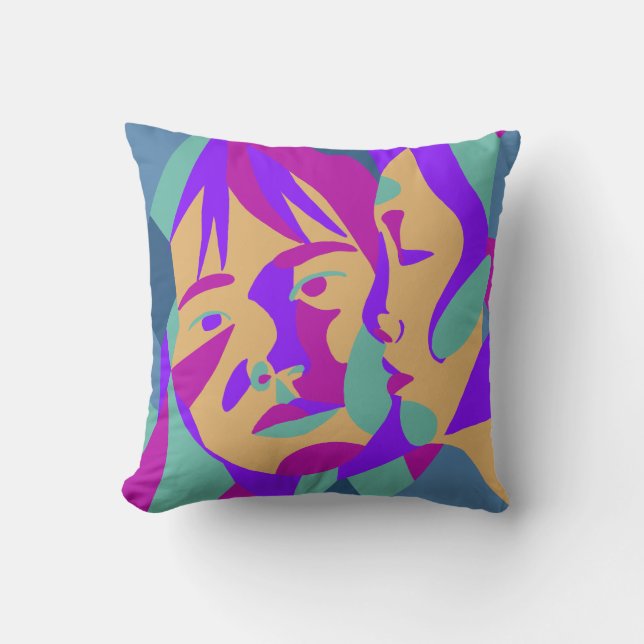Almofada Pop Art | Duas mulheres | Brilho |Travesseiro deco (Frente)