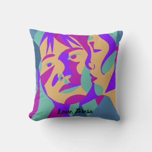 Almofada Pop Art Duas mulheres Citação Rumi Love