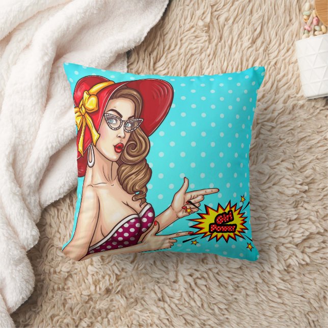 Almofada Pop Art Girl Illustration Decorative ThTravesseiro (Cobertor)