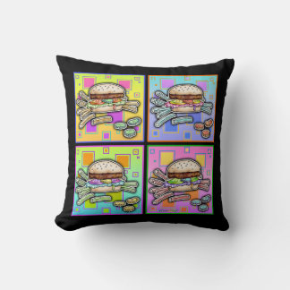 Almofada Pop Art HAMBURGER TRAVESSEIRO DECORATIVO reversíve