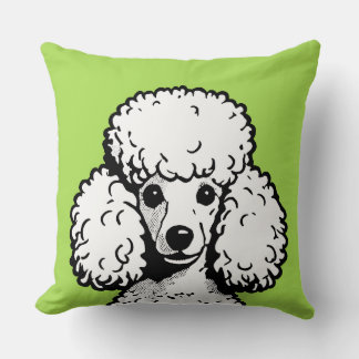 Almofada Pop Art Poodle Atomic Green & White Chic Aestético