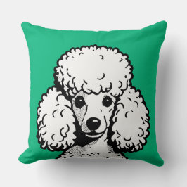 Almofada Pop Art Poodle Verde & Branco