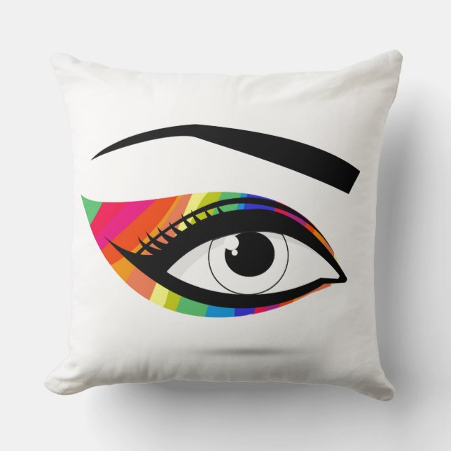 Almofada Pop Art Rainbow EyeshadTravesseiro decorativo (Frente)
