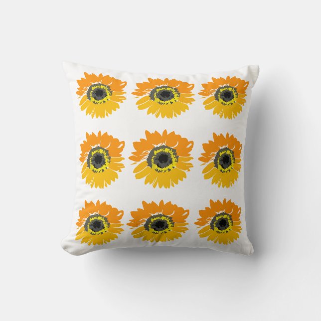 Almofada Pop Art Sunflower Travesseiro decorativo decorativ (Frente)