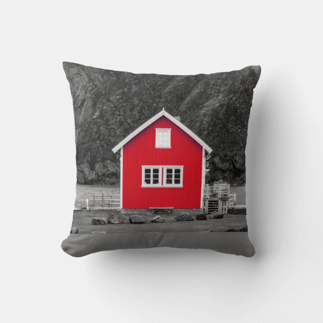 Almofada Pop de cor da Casa Vermelha (Frente)