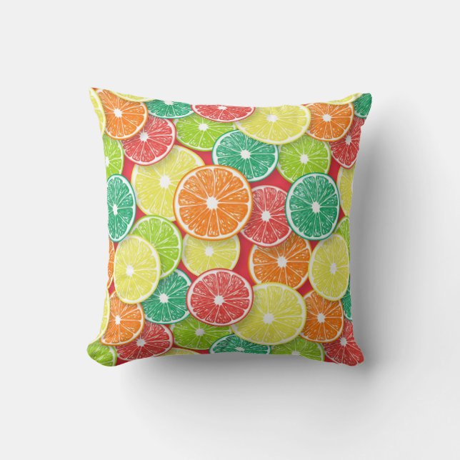 Almofada Pop de fatias de fruta Citrus art 2 (Frente)