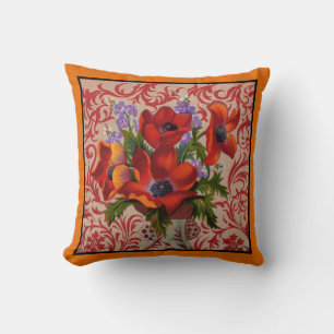 Almofada Poppies com um Travesseiro decorativo de Borda Lar