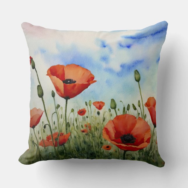 Almofada Poppies no Campo (Frente)