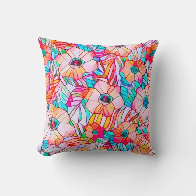 Almofada Poppies & Palm Fronds (Frente)