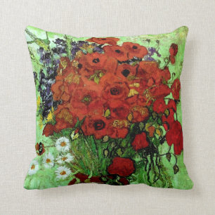 Almofada Poppies Vermelhos e Daisies Van Gogh Belas Artes