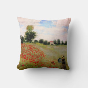 Almofada Poppies vermelhos por Monet - Mulher Parasol do Ca