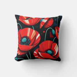 Almofada Poppy Papaver flowers