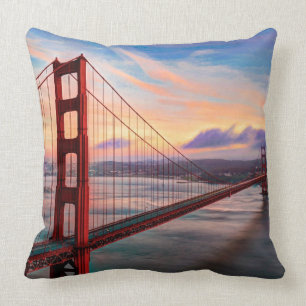 Almofada Por do sol bonito do inverno em golden gate bridge
