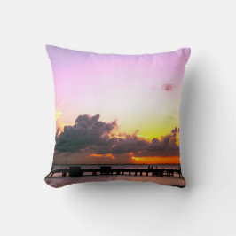 Almofada pôr do sol mexicano laranja-mexicano de ouro roxo 