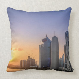 Almofada Por do sol sobre a cidade de Doha, Qatar