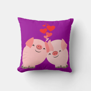 Almofada Porcos de Cartoon Bonitos no Travesseiro do Amor
