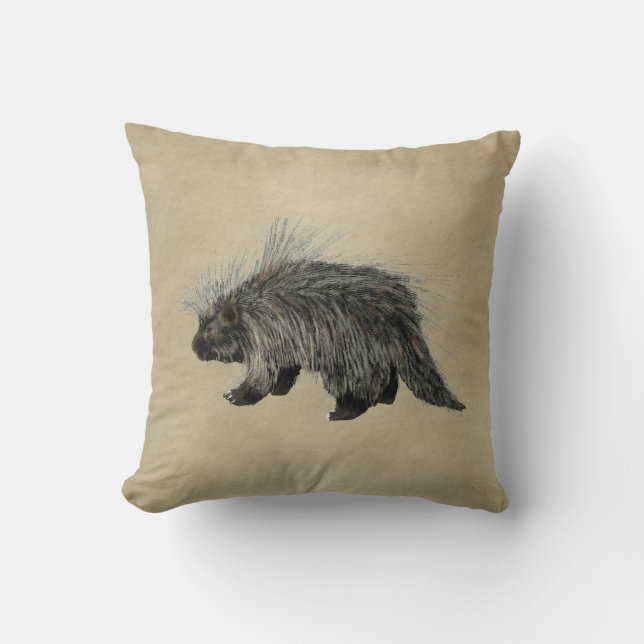 Almofada Porcupine Em Papel Antigo (Frente)