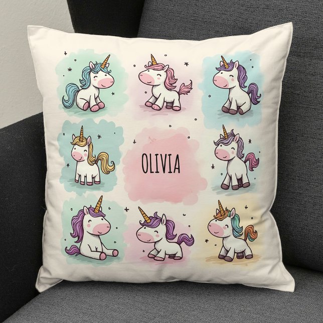 Almofada Porodles Brancos do Unicórnio (Criador carregado)