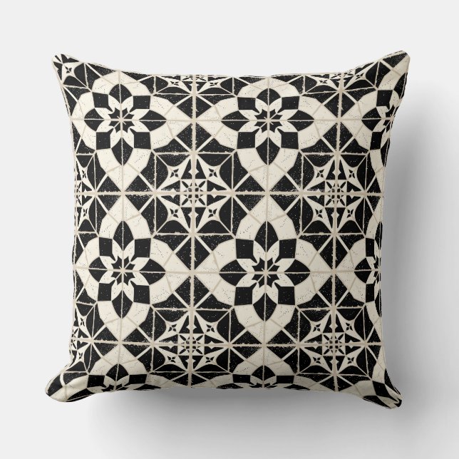 Almofada Portuguese Azulejo Tile Pattern Throw Pillow – Bla (Frente)