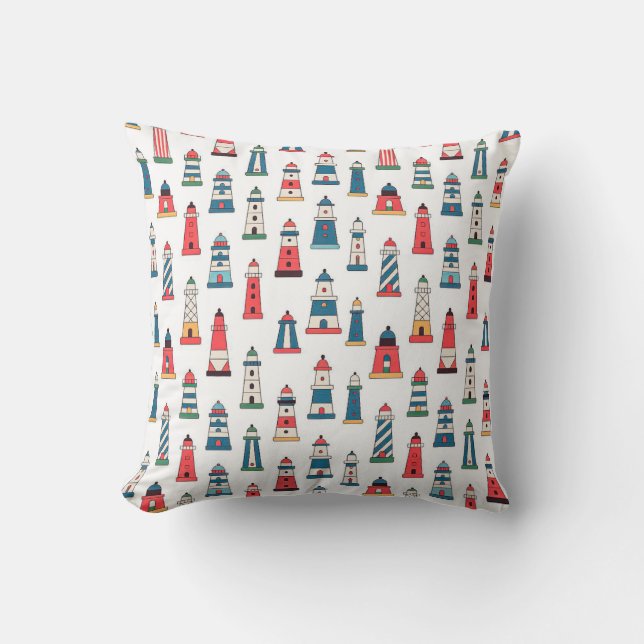 Almofada Portuguese Lighthouse Pattern Throw Pillow – Coast (Frente)