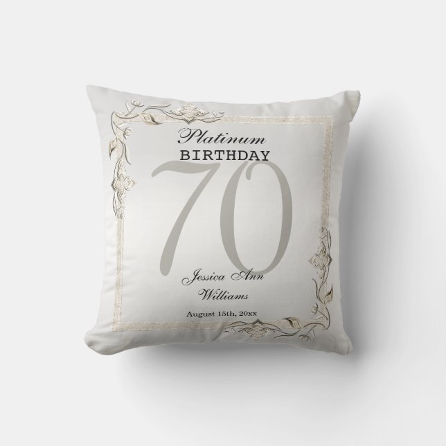 Almofada Posh 70 Platinum Birthday (Frente)