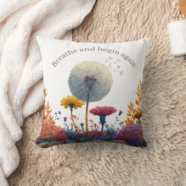 Almofada Positive Affirmation Breathe Throw Pillow Friend (Cobertor)