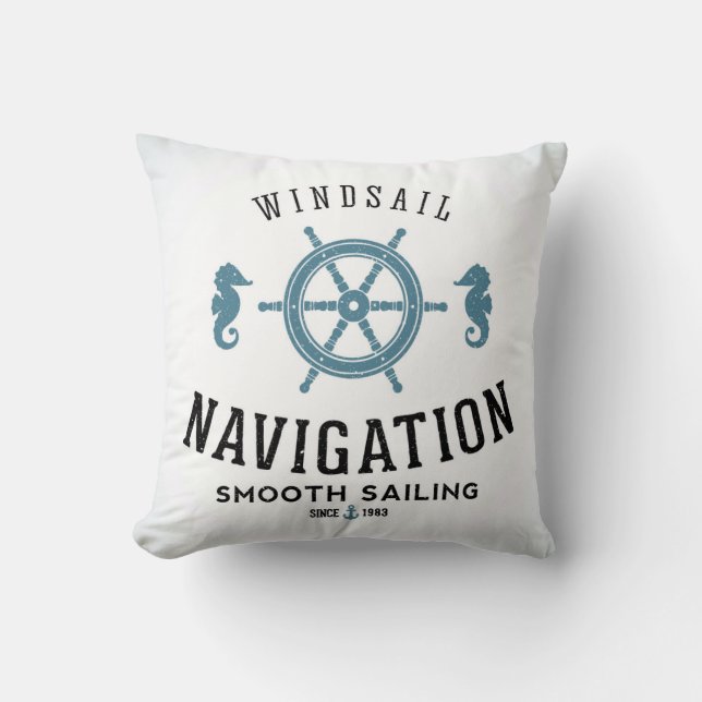 Almofada Poster da navegação de Windsail (Frente)
