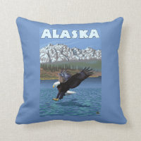 Poster das viagens vintage de AlaskaBald Eagle