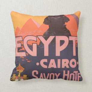 Almofada Poster das viagens vintage do Cairo Egipto
