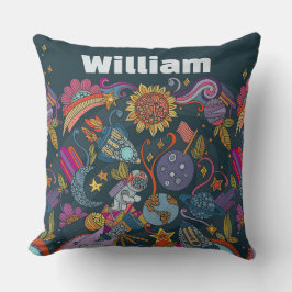 Almofada Poster de Nome de Espaço Personalizado para Crianç