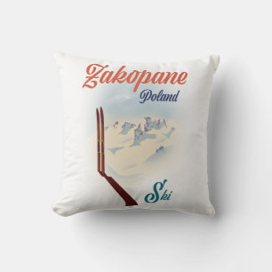 Almofada poster de ski Zakopane Polônia