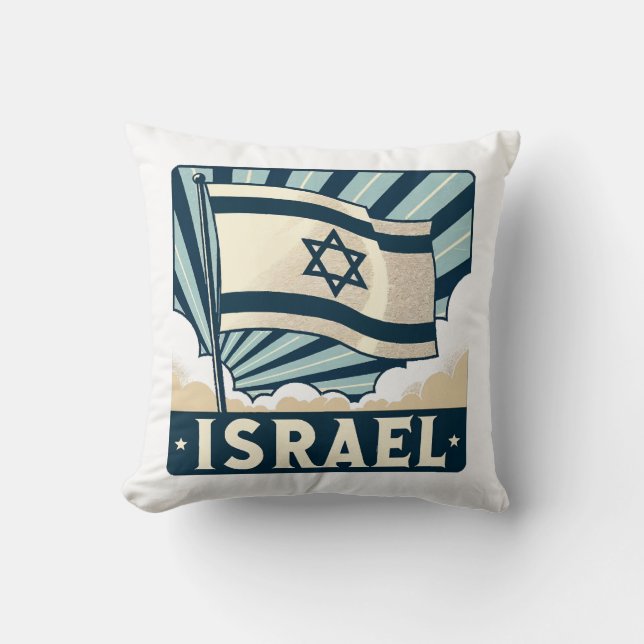 Almofada Poster de Viagens vintage de Israel (Frente)