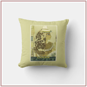 Almofada Poster de viagens Vintage Luxor Egypt