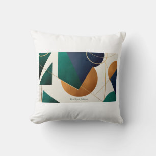 Almofada Poster moderno minimalista com triângulo sobrepost