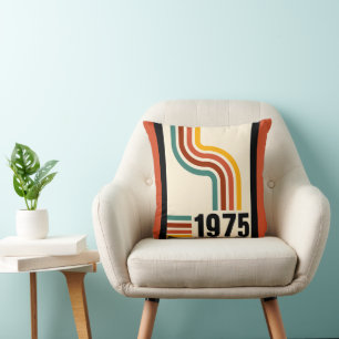 Almofada poster vintage Arco-Íris de 1975 Retro Stripe