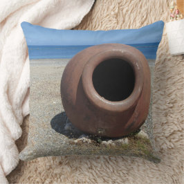 Almofada Pote tradicional grego Terracotta na praia