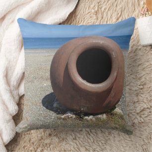 Almofada Pote tradicional grego Terracotta na praia