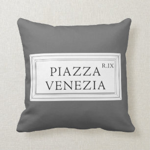 Almofada Praça sinal de rua de Venezia, Roma